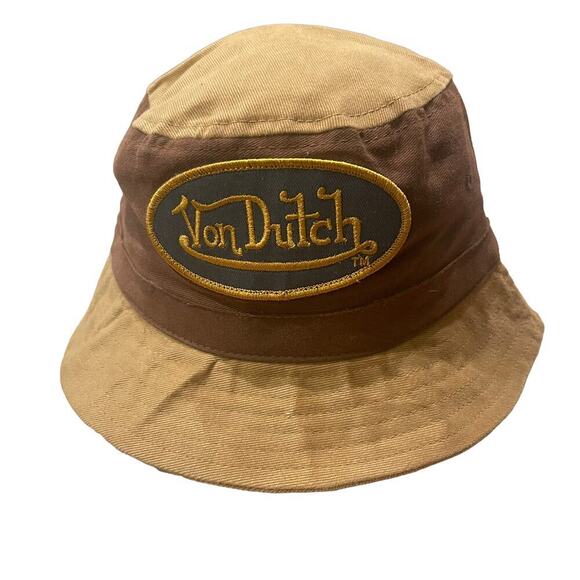 Von Dutch Embroidered Bucket Hat Brown Khaki Little Kids 21" Circumference NWOT - Picture 4 of 11